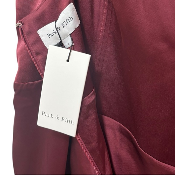 NWT Park & Fifth Rosedale Merlot Satin Midi Dress L - Picture 7 of 13